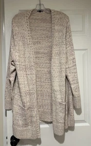 Neu mit Etikett Talbots 2X cremefarben bunt vorne offen Cardigan Tunika Pullover - Bild 1 von 2