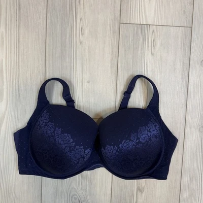 Soma 40DDD Bra Navy Blue Stunning Support Geo Lace Full Coverage Underwire - Image 1 of 4