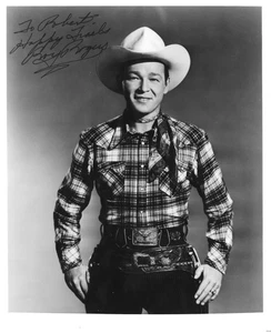 Roy Rogers Authentic Signed B&W 8x10 Glossy Photo COA "King of the Cowboys" - Picture 1 of 1