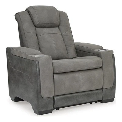 Ashley Furniture Next-Gen DuraPella imitación cuero reclinable eléctrico en gris Foto 1 de 4