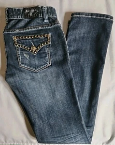 Rock & Roll Cowgirl Low Rise Bootcut Denim Jeans Stretch Women's Size 30x34 Slim - Picture 1 of 13