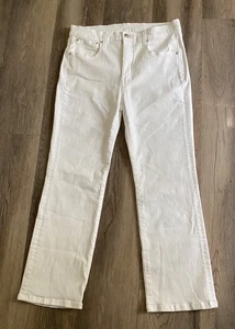 AYR The Pop White Mid Rise Straight Leg Cropped LA Stretchy Womens Sz 33 Jeans - Picture 1 of 12