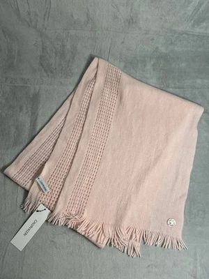 Bufanda tejida para mujer Calvin Klein rosa claro suave flecos envoltura nueva con etiquetas Foto 1 de 4