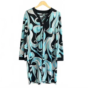 Womens Beach Cover Up Blue & Black Zip Up - Picture 1 of 5