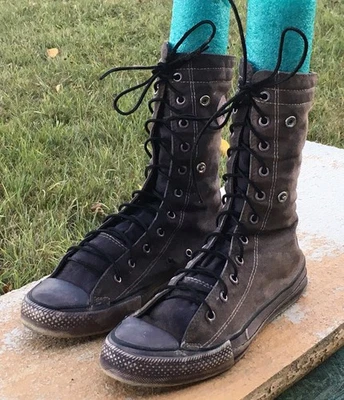 VTG Extra Tall High Top Chuck Taylor Converse All Stars Fold Over Mens Size 6 - Image 1 of 4