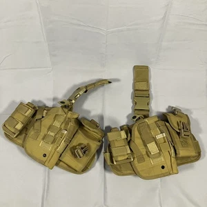 Set fondina coscia gamba goccia tattica regolabile MOLLE marsupio pistola attrezzatura militare - Foto 1 di 13