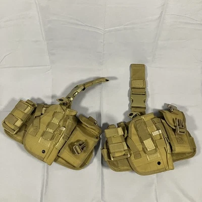 Tactical Drop Leg Thigh Holster Set Adjustable MOLLE Pistol Pouch Military Gear - Image 1 of 4