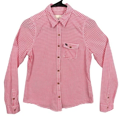 Camisa Abercrombie Niños Ligera Algodón Abotonada Rosa Cuadros Guinga Talla XL  Foto 1 de 4