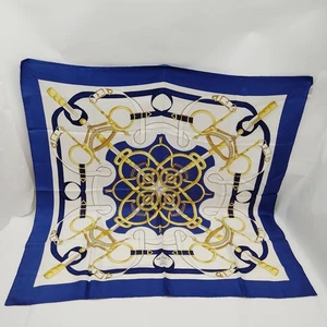 SIN TARIFA Hermes Bufanda Carre 90 Azul Marino Seda 100% 4485517 - Imagen 1 de 10