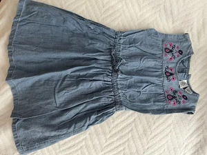 Carter’s Girls Denim look Dress embroided flora Print Size 4 years old - Picture 1 of 5