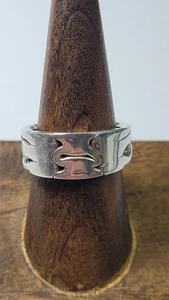 Signed Monique F .925 Sterling Silver Modernist / Brutalist Ring Size 8.5 - Picture 1 of 7