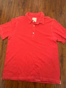 Billy Reid Polo Shirt Men Medium Short Sleeve Red Cotton Lightweight - Picture 1 of 7