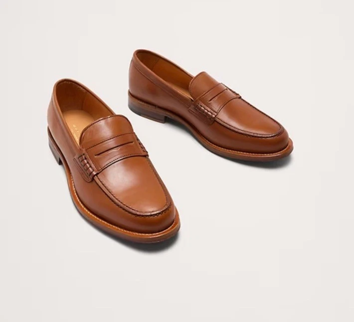 NUEVO CON ETIQUETAS Banana Republic NAVARRE PENNY MOCASINES de cuero coñac para mujer talla 7 Foto 1 de 4