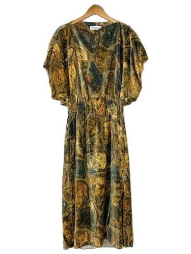 Abito Maison Margiela Dolman manica velluto 38 rayon marrone modello all over