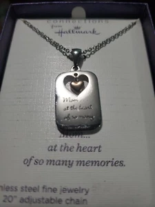 Connections from Hallmark Necklace Stainless Steel Mom at heart C-3 - Picture 1 of 2