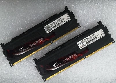 G.SKILL SNIPER 2 x 4GB DDR3 2400 Dsektop RAM PC3-19200 F3-2400C11D-8GSR 240pin - Image 1 of 4