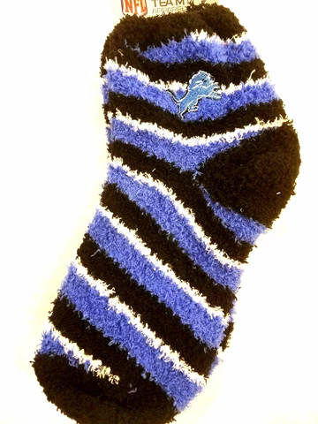 Detroit Lions Cane    Socks   Women's Fuzzy  M Medium 6-11 Men  5-10 Cover