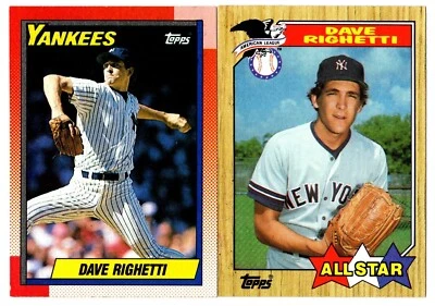 DAVE RIGHETTI - YANKEES - 2 CARD LOT - VINTAGE - Image 1 of 2