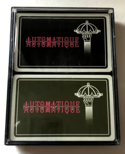 Vintage AUTOMATIQUE Playing Card 2 Deck Set - Unopened Decks - Plastic Holder - Picture 1 of 3