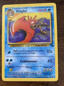 Pokémon TCG Kingler Fossil 38 Regular Unlimited Uncommon - Picture 1 of 4
