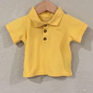 Izod Baby Boy Sz 6-9M Yellow Embroidered Polo Shirt 100% Cotton - Picture 1 of 9