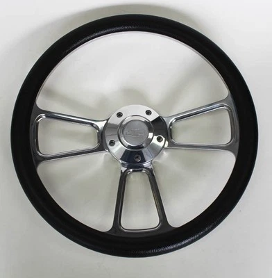 Blazer C / K Series C1500 Chevy Truck Steering Wheel Black Billet 14" Bowtie Cap - Image 1 of 4