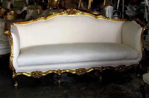 Stunning Gilded Italian Louis XV Settee Daybed Sofa Canapé Cover