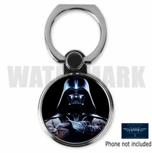 DARTH VADER STAR WARS DESIGN CUSTOM ROUND MOBILE PHONE RING HOLDER STAND DISPLAY - Picture 1 of 2