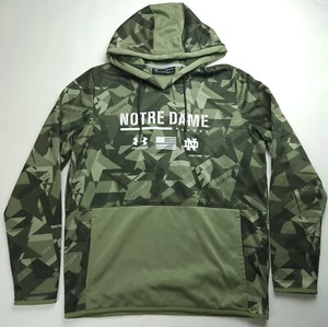 Medium Under Armour Norte Dame Irish Freedom Military Camo Salute Hoodie Men’s - Picture 1 of 6
