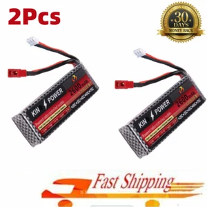 2PCS 7.4V 2600mah 25C Lipo Battery T Plug For Wltoys RC Car Truck 1/14 144001 AU - Picture 1 of 11