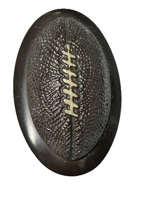 Button Brown Football Shape Sew Through Shank Button 2 1/2 x 1 1/2 in - Image 1 of 4