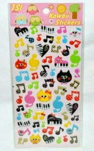 NUEVO-TSI KAWAII COOL HINCHADO BRILLANTE Y COLORIDO PEGATINAS MUSICALES: GATOS NOTAS PIANOS - Imagen 1 de 3