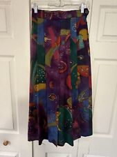 Vintage Geiger Pleated Long Wool Skirt Size 36 Austria Abstract Print GORGEOUS!