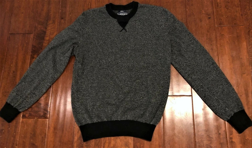 American Rag пуловер толстовка черный серый Marl мужской размер маленький VGUC  - Изображение 1 из 1
