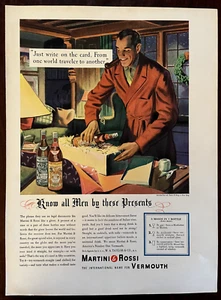 1938 MARTINI & ROSSI Vermouth Natale Stampa Vintage Pubblicità Confezione Regalo - Foto 1 di 1