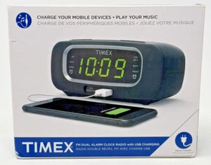 Timex T2351BC FM Dual Alarm Clock Radio USB Charging Port New - Picture 1 of 14
