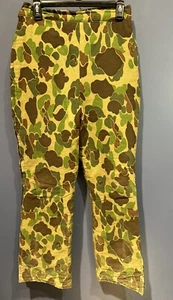 28 X 29 Camo Quilted Snow Hunting Pants, 1960 Empire Waist Boot Cut Full Leg Zip - Picture 1 of 9