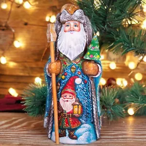 Holz handgeschnitzt russische Weihnachtsmann Figur 9", Haus Weihnachten Urlaub Dekor - Bild 1 von 15