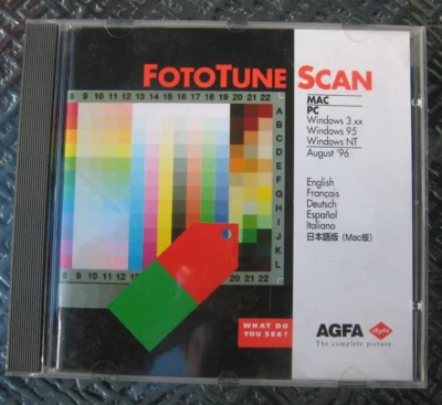 Agfa FotoTune Scan CD with Installation Booklet for Mac, PC Windows 3.xx, 95, NT - Image 1 of 4