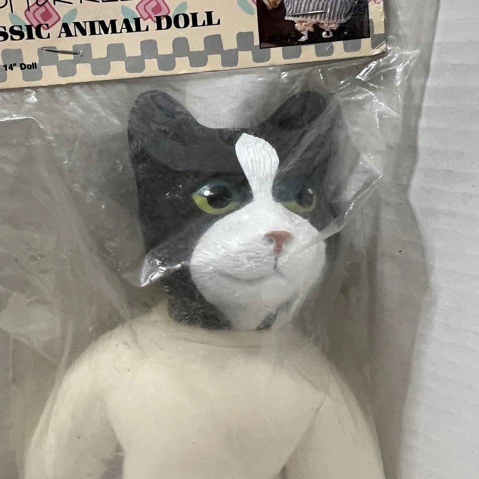 Vintage Just for Keeps Classic Cat Animal Body Doll 14in Crafts Sewing 1991 NOS