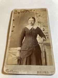 CDV VICTOIRAN LADY ID TWO BRACKLETS ,BAR BRAOCH, DROP EARRINGS. MACOMB ILLINOIS - Picture 1 of 4