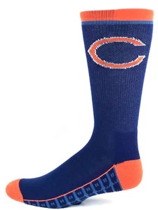 Chicago Bears Football marineblau & orangefarbener wiederholter Name unten Deuce Crew-Socken - Bild 1 von 3