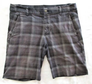 Lululemon Shorts Herren 36 Commission Smart Freizeit Karo gestreift Golf flache Vorderseite - Bild 1 von 8