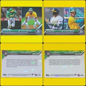 (2) 2023 MLB Topps Now Esteury Ruiz/Rickey Henderson Athletics #192 & #453 SP 🔥