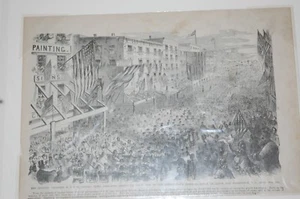 BÜRGERKRIEGSDRUCK SIEBTES REGIMENT N.Y.S.M., CORTLAND ST, AUF DEM WEG NACH PENN RAIL RO - Bild 1 von 7