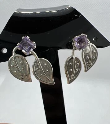 QVC Designer RNM 7 Pair 925 Sterling Silver Interchangeable Earrings Studs Leaf - Image 1 of 4