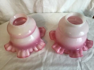2 - Vintage Fenton Kunstglas Rosalen Lampenschirme - Bild 1 von 3