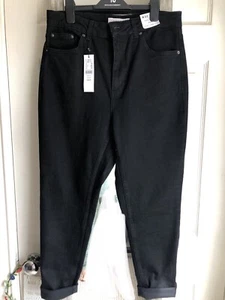 Topshop Premium black Mom jeans Size 14 Petite BNWT - Picture 1 of 5