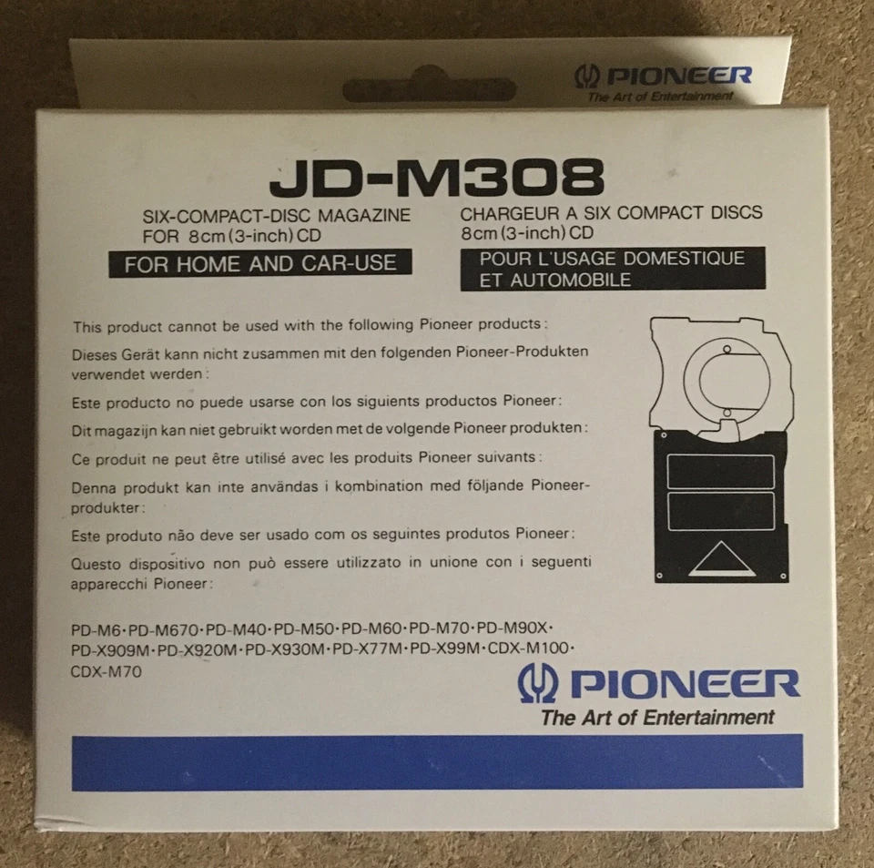★ Pioneer JD-M308 SIX-COMPACT-DISC MAGAZINE X 8cm (3-inch) CD ★ BRAND NEW IN BOX - Immagine 1 di 1