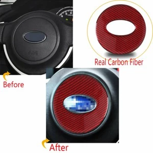 Red Carbon Fiber Inner Car Steering Wheel Cover Trim For Subaru BRZ 2013-2017 - Picture 1 of 5